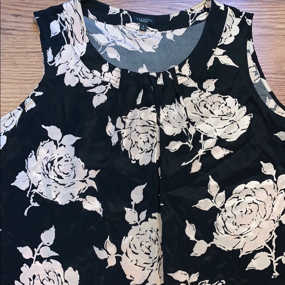 Talbots 100% silk floral print tank